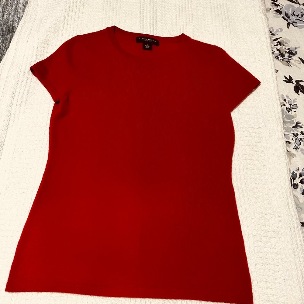 Banana Republic Cashmere Short Sleeve Sweater, Size Small